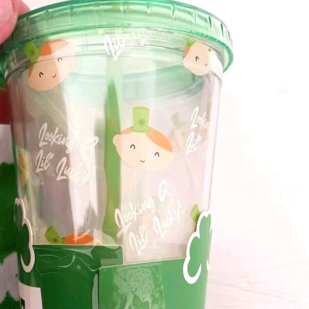 St. Patrick's Day Born Lucky Youth 3-Pack Socks + Reuseable Cup -New Tags